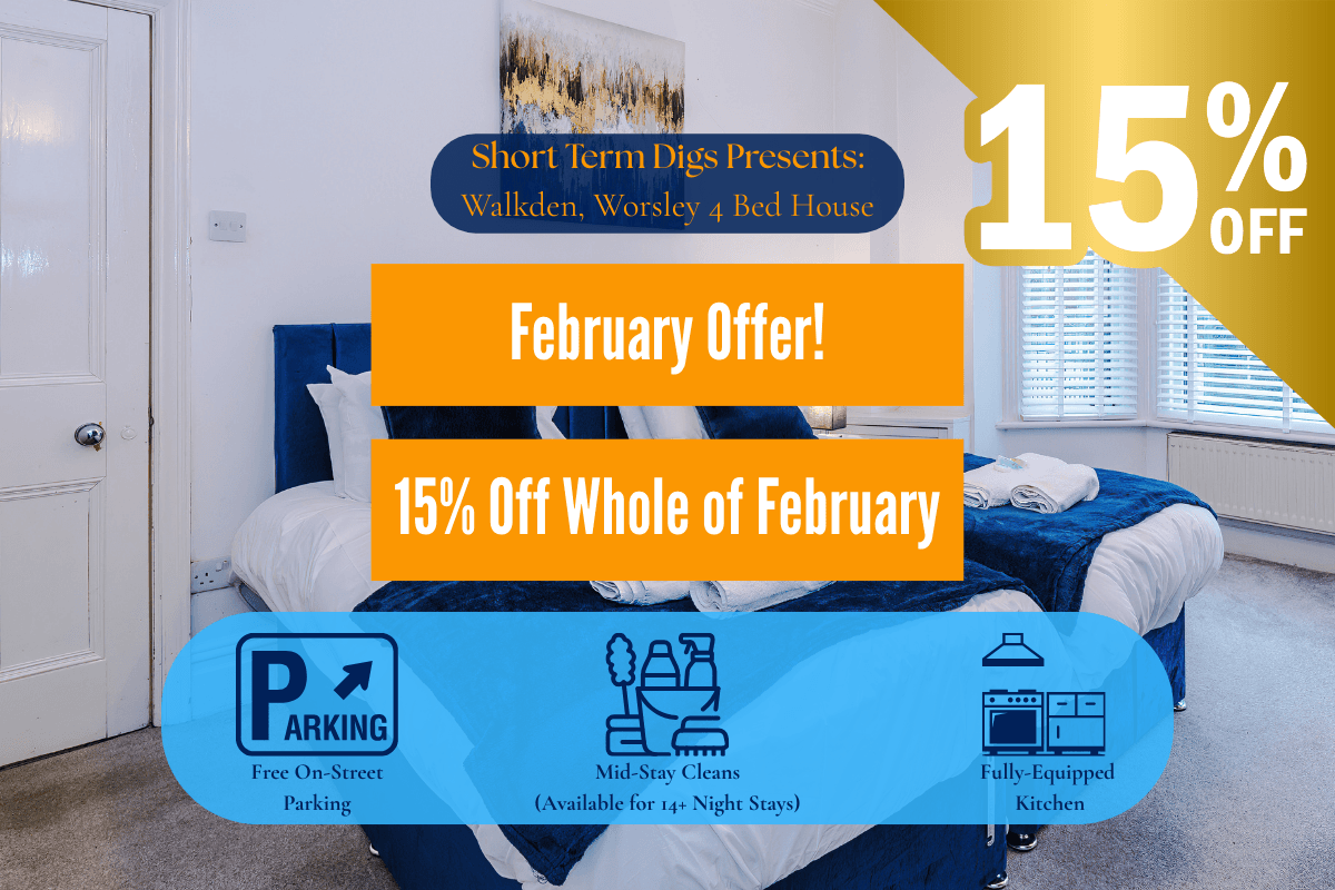 Walkden, Worsley 4 Bedroom House w/ Free Parking